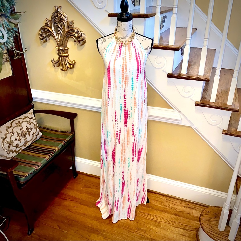 Gianni Bini halter tie-dyed maxi dress